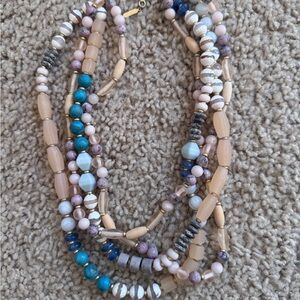 Stella & Dot Blue and Pink Beaded Necklace